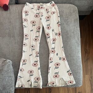 Jessica Simpson Floral Kids Leggings - Pink and Cream